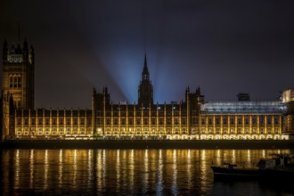 Palace of Westminster of night view (London). Shooting Location: United Kingdom, London