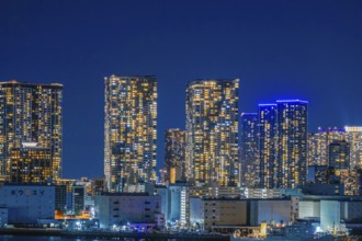 Skyscrapers visible from the Minato-ku, Tokyo. Shooting Location: Tokyo metropolitan area