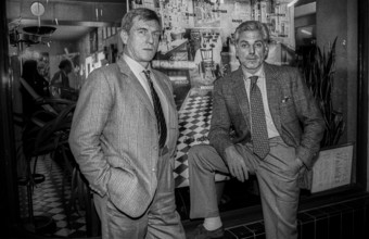 Germany, Berlin, 17 October 1991, Reinald Nohal, artist, author (left), Michel Würthle (right),