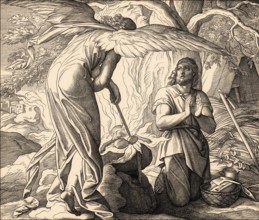 Gideon with the Angel of the Lord, Old Testament, by Julius Schnorr von Carolsfeld, 1860