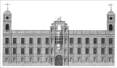 The Strand front of Northumberland House, Westminster, London, UK, 1752