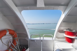 Side entrance of boat - view from inside