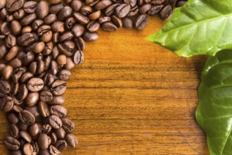 Coffee on wooden background, lodz