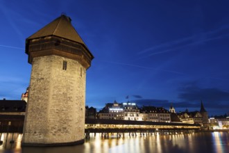 Kapellbrucke bridge and water tower, Lucerne, Switzerland, Europe