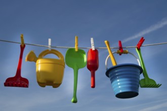 Summer time representation of beach toys for children