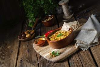 Delicious hummus paste with lemon and chilli