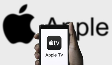 Apple TV logo on smartphone