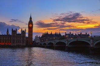 Big Ben Clock Tower London at Thames River England