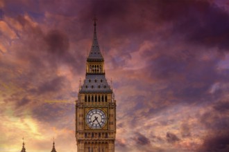 Big Ben Clock Tower closeup in London England