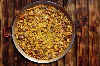 Paella from Spain famous rice recipe from Mediterranean