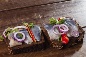 Sandwiches with herring