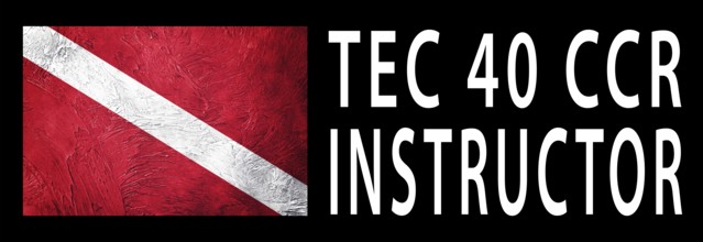 TEC 40 CCR Instructor, Diver Down Flag, Scuba flag, Scuba Diving
