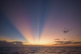 Colorful sunset light on the sea