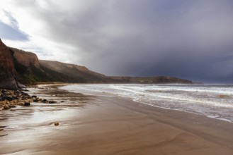 Point Addis Beach and ocean on a stormy cool autumn day near Torquay, Victoria, Australia, Oceania