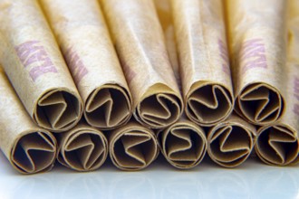 Calgary, Alberta, Canada. Sep 16, 2020. Close up to RAW Pre-rolls cannabis joints to filters Tips