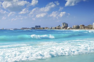 Cancun Forum beach Playa Gaviota Azul in Mexico at Hotel Zone