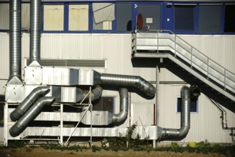 The ventilation system of a public building with restaurants and a bowling alley