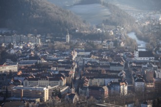 View of the city of Leoben, Leoben, Styria, Austria, Europe