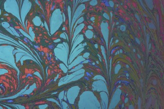 Abstract marbling floral pattern for fabric, design