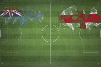 Tuvalu vs England Soccer Match, national colors, national flags, soccer field, football game,