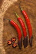 Red hot chilli pepper with dark chocolate, lodz, poland