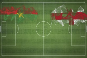 Burkina Faso vs England Soccer Match, national colors, national flags, soccer field, football game,