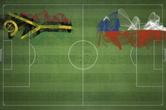 Vanuatu vs Chile Soccer Match, national colors, national flags, soccer field, football game,