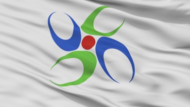 Uda City Flag, Country Japan, Nara Prefecture, Closeup View
