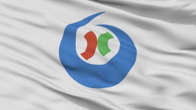 Yatsushiro City Flag, Country Japan, Kumamoto Prefecture, Closeup View, 3D Rendering