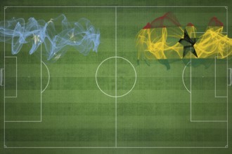 Micronesia vs Ghana Soccer Match, national colors, national flags, soccer field, football game,
