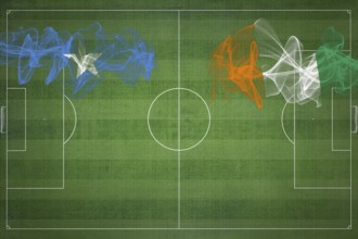 Somalia vs Ivory Coast Soccer Match, national colors, national flags, soccer field, football game,