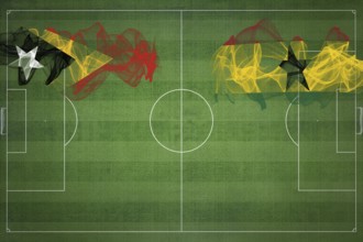 East Timor vs Ghana Soccer Match, national colors, national flags, soccer field, football game,