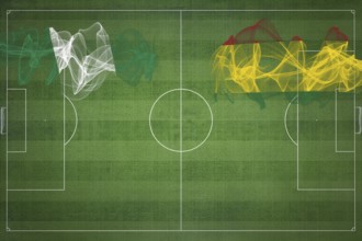 Nigeria vs Bolivia Soccer Match, national colors, national flags, soccer field, football game,