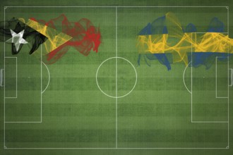 East Timor vs Sweden Soccer Match, national colors, national flags, soccer field, football game,