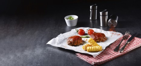 Vegetable French fries with herb quark and tomatoes