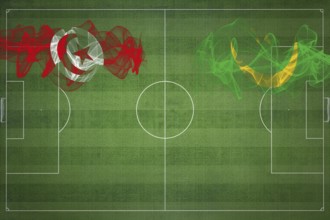 Tunisia vs Mauritania Soccer Match, national colors, national flags, soccer field, football game,