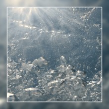 Air bubbles, underwater bubbles underwater background blank text box