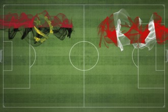 Angola vs Canada Soccer Match, national colors, national flags, soccer field, football game,