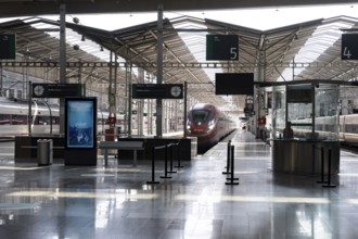 High-speed train arrives at Malaga's María Zambrano station, hub of rail travel in Andalusia,