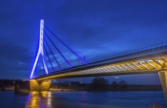 Wesel Rhine Bridge at night