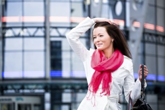 Young woman shopping in the city