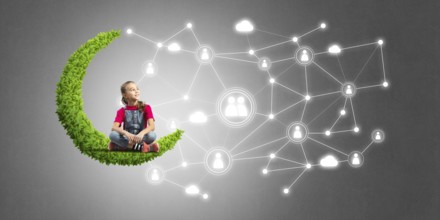 Idea of children Internet communication or online playing and parent control