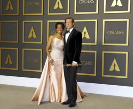 Brad Pitt and Regina King at the 92nd Academy Awards, Press Room held at the Dolby Theatre in