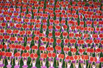 08.08.2012, Pyongyang, North Korea, Asia, Dancers and acrobats at the Arirang Festival at the