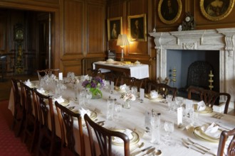 Interior view, Dining Hall, Dunster Castle, Dunster, England, Great Britain