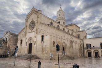 Beautiful cathedral of Matera during a rainy day, Italy, Europe