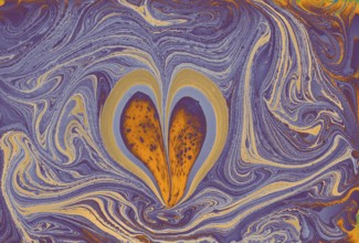 Beautiful abstract art of Ebru marbling painting techniques on water with paints