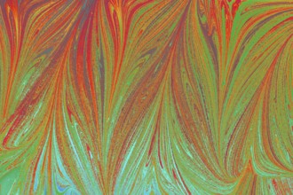 Beautiful abstract art of Ebru marbling painting techniques on water with acrylic paints