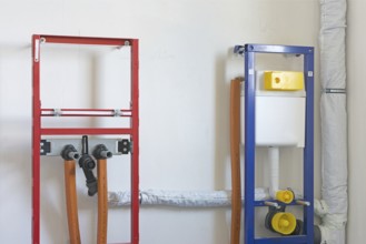 Modern sanitary substructure in a newly built home