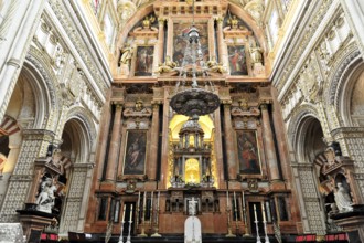 High altar of the church built inside, Mezquita, former mosque, today cathedral, Cordoba, Opulent